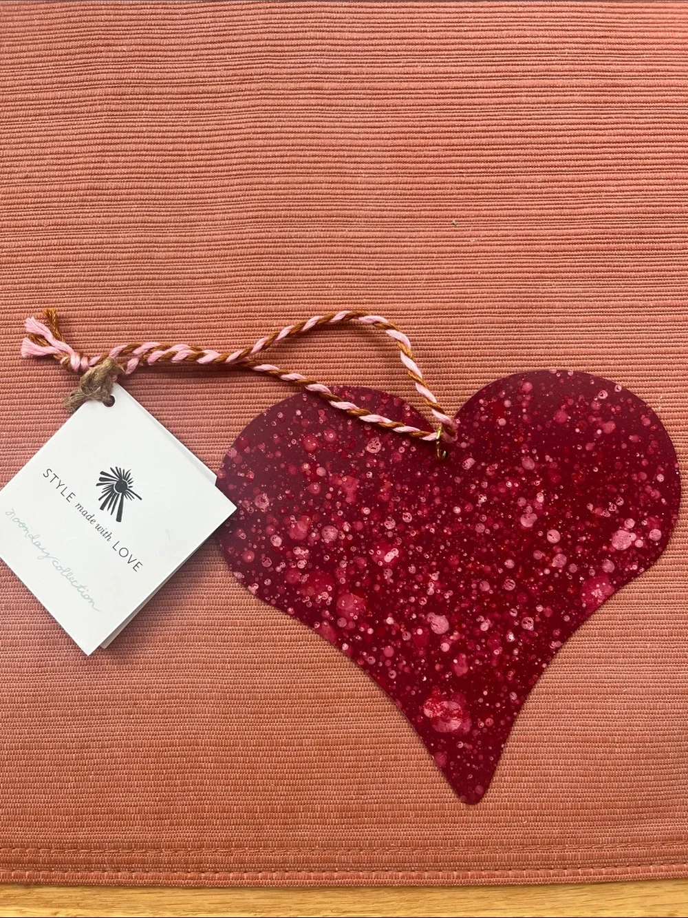 Noonday Collection Heart Ornaments in Burgundy, Pink, Magenta